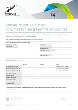 Annual Report on Mining Activities for Tier 2 or low royalty Tier 1