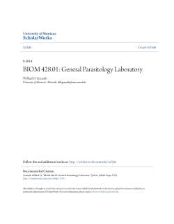 BIOM 428.01: General Parasitology Laboratory