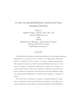 A note on pseudolikelihood constructed from marginal densities
