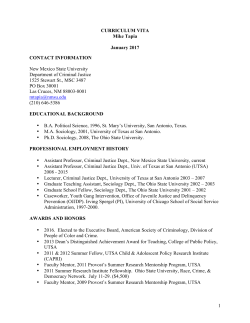 Tapia CV Jan 2017 - Criminal Justice Department