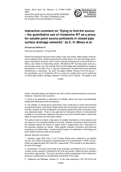 Interactive comment on &ldquo;Dying to find the source &ndash; the quantitative