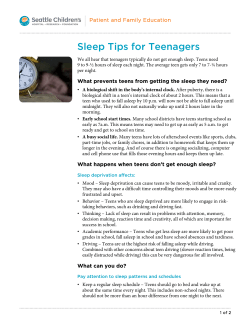PE1068 Sleep Tips for Teenagers