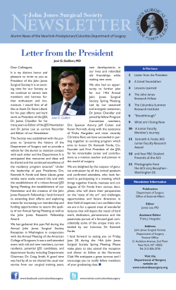 Letter from the President - Columbia University Department of Surgery