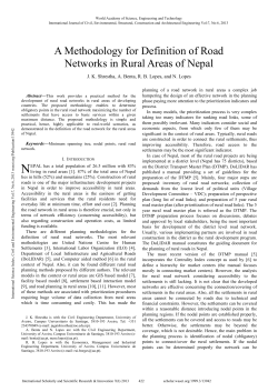 A Methodology for Definition of Road Networks in Rural Areas of