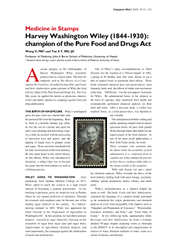 Harvey Washington Wiley (1844-1930): champion of the Pure Food