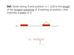 S: S: ABCDABD Def: Given string S and position i>1, zi(S) is the