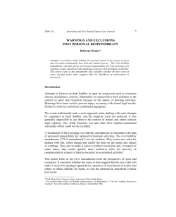 Healey, Deborah --- "Warnings and Exclusions Post Personal