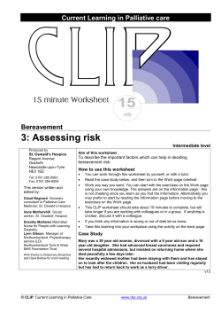Assessing risk - St Oswald`s Hospice