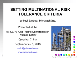 setting multinational risk tolerance criteria