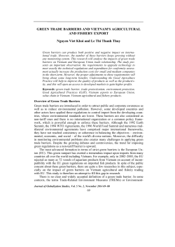 GREEN TRADE BARRIERS AND VIETNAM`S