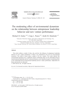 The moderating effect of environmental dynamism on the