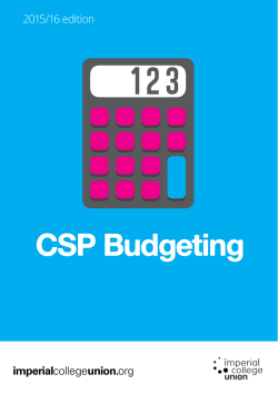 CSP Budgeting - Imperial College Union