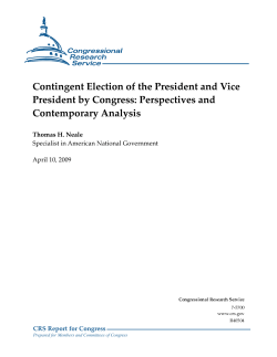 Contingent Election of the President and Vice President by