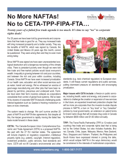 No More NAFTAs! No to CETA-TPP-FIPA-FTA&hellip;