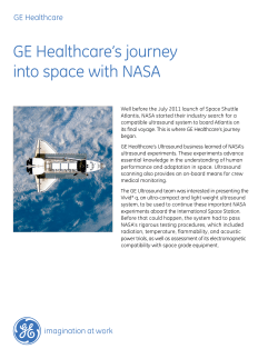 GE Healthcare`s journey into space with NASA