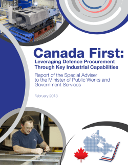 Canada First: Leveraging Defence Procurement Through Key