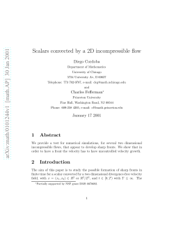 Scalars convected by a 2D incompressible flow