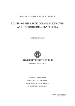 studies of the arctic ocean sea ice cover and hydrothermal