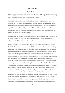 HITLER AGAIN Dipak Bhattacharya After having taken - BEC-69