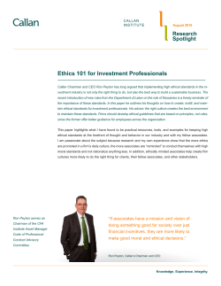 Ethics 101 for Investment Professionals