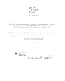 How to cite: Nag, Sajal. “Rain, Rain, Come Again: Cherrapunji, the