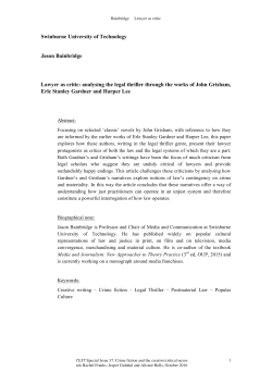 Lawyer as critic: analysing the legal thriller through