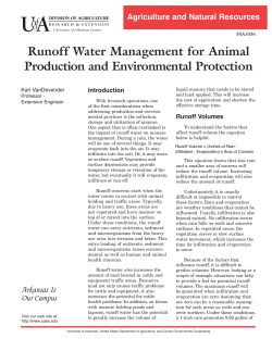 Runoff Water Management for Animal Production