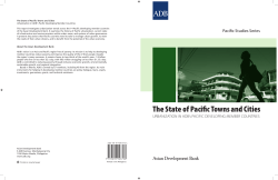 The State of Pacific Towns and Cities: Urbanization in ADB`s Pacific