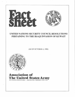 United Nations Security Council Resolutions Pertaining to the Iraqi