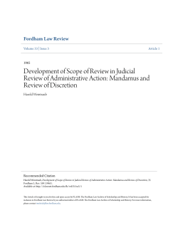 Development of Scope of Review in Judicial Review of