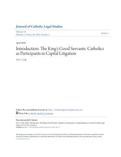 Introduction: The King`s Good Servants: Catholics as Participants in