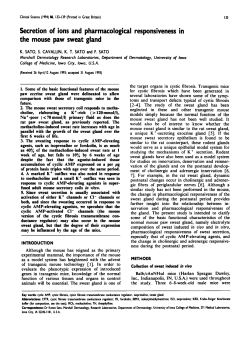 Secretion of Ions and Pharmacological