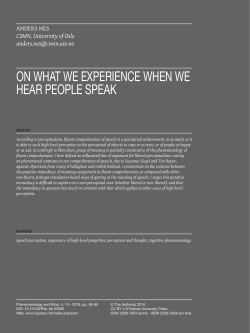 on what we experience when we hear people speak