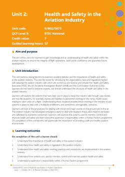 Unit 2: Health and Safety in the Aviation Industry - Edexcel