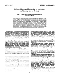 Effects of Integrated Instruction on Motivation and Strategy Use in