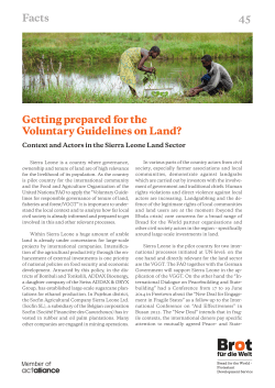 Facts 45 Getting prepared for the Voluntary Guidelines on Land?