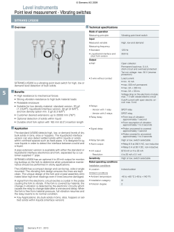Siemens SITRANS LVS200 Vibrating Switches for Point Level in