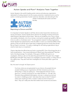 Autism Speaks and PlumTM Analytics Team Together