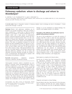 Pulmonary embolism: whom to discharge and whom to thrombolyze?