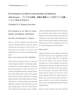 Pan-Asianism as an Ideal of Asian Identity and