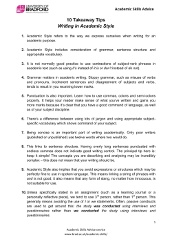 10 Takeaway Tips Writing in Academic Style
