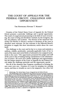 the court of appeals for the federal circuit: challenge