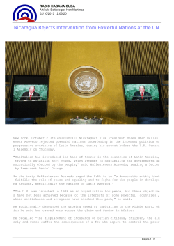 Nicaragua Rejects Intervention from Powerful Nations at the UN