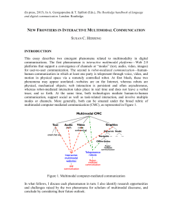NEW FRONTIERS IN INTERACTIVE MULTIMODAL