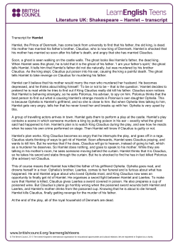 Hamlet – transcript - LearnEnglish Teens
