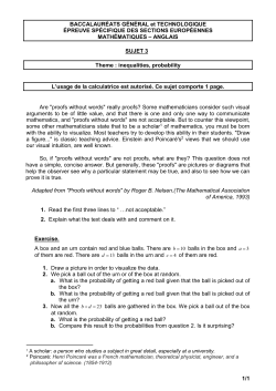 Sujet 3 - Math&eacute;matiques
