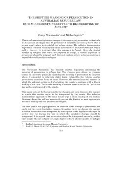 the shifting meaning of persecution in australian refugee law