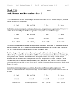 Block 051: Ionic Names and Formulas – Part 3