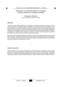Alexander von Humboldt`s ideas on volcanism and their influence