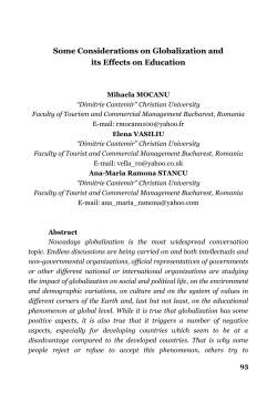 Some Considerations on Globalization and its Effects on Education